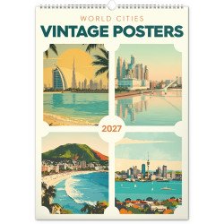 Falinaptár képes  330×460mm Vintage Posters-World Cities Realsystem 2027. Falinaptár Realsystem