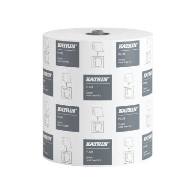 Kéztörlő 2 rétegű tekercses átmérő: 19 cm perforáció 6 tekercs/karton nélküli System Katrin_97449 fehér