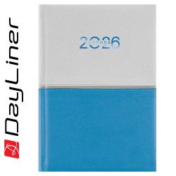 Határidőnapló Contrast A5 napi, fehér lapokkal fehér-világoskék Dayliner 2026. Határidőnapló Dayliner