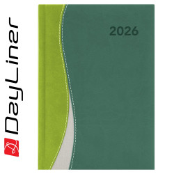 Határidőnapló Dubai A5 heti, fehér lapokkal zöld-zöld Dayliner 2026. Határidőnapló Dayliner