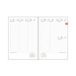 Határidőnapló InSpiral A5 heti, fehér lapokkal GT szürke-fehér Dayliner 2026.