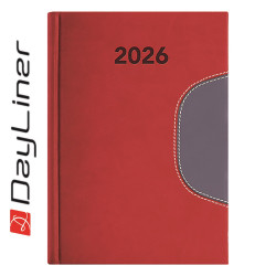 Határidőnapló Memphis B6 heti, fehér lapokkal piros-szürke Dayliner 2026. Határidőnapló Dayliner