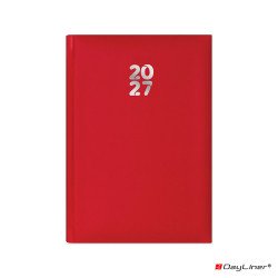 Határidőnapló Pannon A5 heti, fehér lapokkal piros Dayliner 2027. Határidőnapló Dayliner