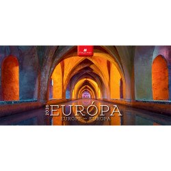 Képes asztali naptár Európa 320 x 150 mm, fehér lapokkal tömb Dayliner 2026. Asztali naptár Dayliner
