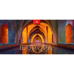 Képes asztali naptár Európa 320 x 150 mm, fehér lapokkal tömb Dayliner 2026. Asztali naptár Dayliner