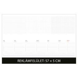 Asztali naptár könyöklő 570 x 380 mm, fehér lapokkal fekete Dayliner 2026. Asztali naptár Dayliner