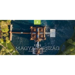 Képes asztali naptár Magyarország 320 x 150 mm, fehér lapokkal álló karton tartóval Dayliner 2026. Asztali naptár Dayliner