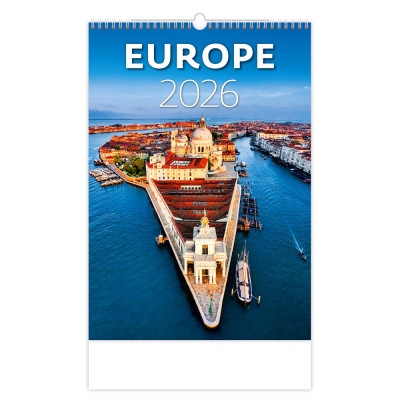 Falinaptár képes 315 x 450 mm, fehér lapokkal Europe Dayliner 2027.