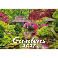 Falinaptár képes 450 × 315 mm, fehér lapokkal Gardens Dayliner 2027. Falinaptár Dayliner