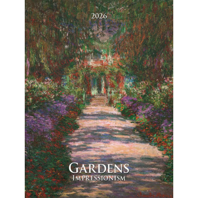 Falinaptár képes 420 × 560 mm, fehér lapokkal Gardens Impressionism Dayliner 2027.