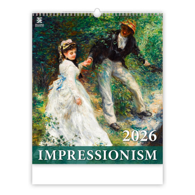 Falinaptár képes 450 × 520 mm, fehér lapokkal Impressionism Dayliner 2027.