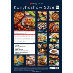 Falinaptár képes 340 × 485 mm, fehér lapokkal KonyhaShow Dayliner 2027.