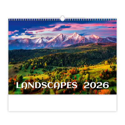Falinaptár képes 450 × 315 mm, fehér lapokkal Landscapes Dayliner 2027.