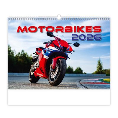 Falinaptár képes 450 × 315 mm, fehér lapokkal Motorbikes Dayliner 2026.