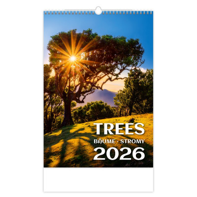 Falinaptár képes 315 x 450 mm, fehér lapokkal Trees Dayliner 2027.