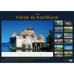 Falinaptár képes 340 × 485 mm, fehér lapokkal Várak és Kastélyok Dayliner 2027.