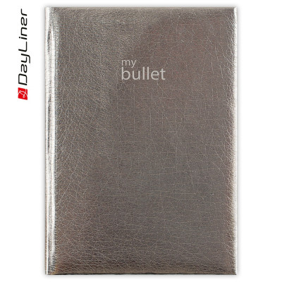Keménytáblás notesz pontozott vonalozással Mirror A5 Bullet, fehér lapokkal ezüst Dayliner 2027.