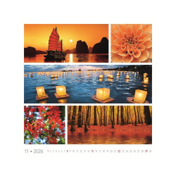 Falinaptár képes 330 x 330 mm, fehér lapokkal Colours of Nature Dayliner 2026.