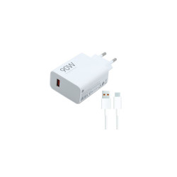 Töltő hálózati XIAOMI HYPERCHARGE COMBO USB aljzat (90W, gyorstöltő + Type-C kábel) fehér Számítástechnika és kellékei REDMI