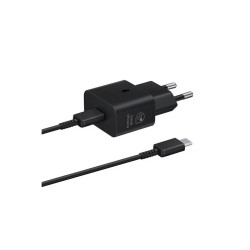 Töltő hálózati SAMSUNG Type-C aljzat (25W, GaN, PD gyorstöltő + Type-C kábel) fekete Számítástechnika és kellékei Samsung