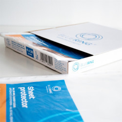 Genotherm lefűzhető, A4, 50 micron fényes víztiszta Bluering® 25 db/csomag, 4 csomag/karton kínáló