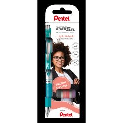 Rollertoll zselés 0.7mm, Pentel EnerGel BL77-4, írásszín korall, orgona, szürke, türkiz Író- irodaszer, papíráru Pentel