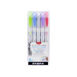Ecsettoll készlet kétvégű  Zebra Mildliner Cool & Refined 5 különböző szín Író- irodaszer, papíráru Zebra