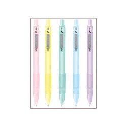 Golyóstoll 1 mm, sárga tolltest, Zebra Z-Grip Pastel, írásszín kék