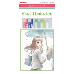 Írószer készlet, Zebra Manga Set, One Umbrella, 5 darabos Író- irodaszer, papíráru Zebra