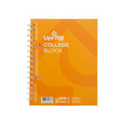 Spirálfüzet A5, 70lap vonalas perforált lyukasztott Lipa Mill vegyes színekben