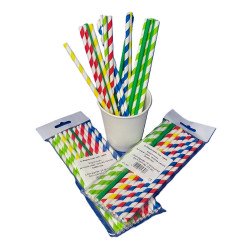Szívószál papír 6 x 200 mm 25 db/csomag vegyes csíkos Iroda üzemeltetés, munkavédelem Egyéb