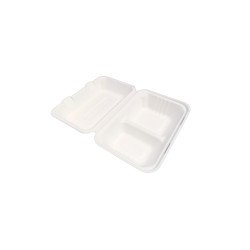 Papírdoboz ételes 2 részes 23 x 15 x 8 cm komposztálható cukornád 125 db/csomag natúr Iroda üzemeltetés, munkavédelem Egyéb
