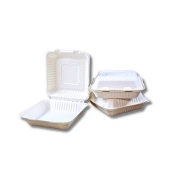 Papírdoboz ételes 1 részes 23 x 23 x 8 cm komposztálható cukornád 100 db/csomag natúr Iroda üzemeltetés, munkavédelem Egyéb