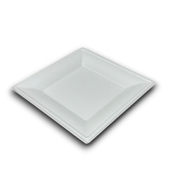Papírtányér szögletes 26 x 26 cm komposztálható cukornád 50 db/csomag natúr Iroda üzemeltetés, munkavédelem Egyéb