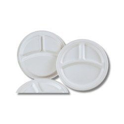 Papírtányér 3 részes 25,4 cm komposztálható cukornád 125 db/csomag natúr Iroda üzemeltetés, munkavédelem Egyéb