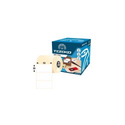 Etikett címke, 50x25mm, műanyag, 2500 címke/tekercs fehér Tezeko Etikett - címke Egyéb