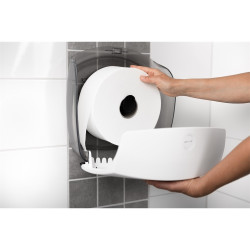 Adagoló tekercses toalettpapírhoz műanyag 18 cm átmérőig S Katrin Jumbo_82117 fehér Adagolók, tárolók, készülékek Katrin