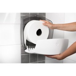 Adagoló tekercses toalettpapírhoz műanyag 18 cm átmérőig S Katrin Jumbo_82117 fehér Adagolók, tárolók, készülékek Katrin