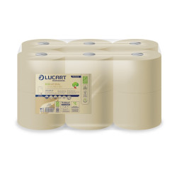 Toalettpapír 2 rétegű közületi átmérő 18,2 cm laponkénti adagolás 12 tek/csom EcoNatural L-ONE MI Lucart_812506 havana Iroda üzemeltetés, munkavédelem Lucart