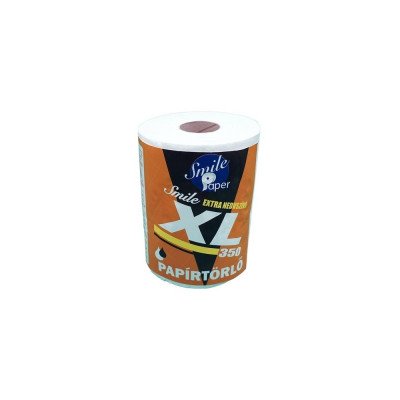 Kéztörlő papír nagy tekercses belsőmagos 350 lapos 2 rétegű 1 tekercs/csomag Smile XL