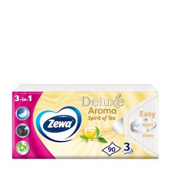 Papírzsebkendő 3 rétegű 90 db/csomag Zewa Deluxe Spirit of Tea Iroda üzemeltetés, munkavédelem Zewa
