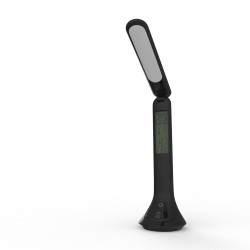 Asztali LED lámpa, kijelzővel, 5W, 4000K, AVIDE, fekete