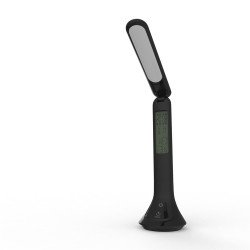 Asztali LED lámpa, kijelzővel, 5W, 4000K, AVIDE, fekete