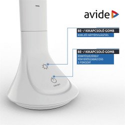 Asztali LED lámpa, kijelzővel, 5W, 4000K, AVIDE, fehér