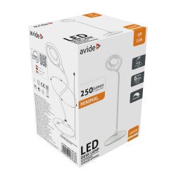Asztali LED lámpa, Minimal, 4W, 4000K, AVIDE, fehér Iroda üzemeltetés, munkavédelem Avide