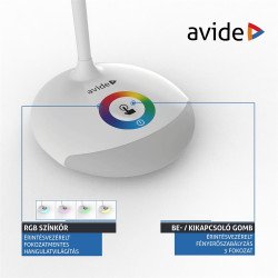 Asztali LED lámpa, RGB, 4W, 4000K, AVIDE, fehér