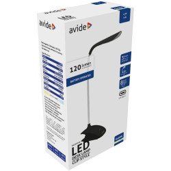 Asztali LED lámpa, csiptethető, 1,5W, 6400K, AVIDE, fekete Iroda üzemeltetés, munkavédelem Avide