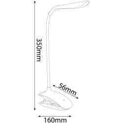 Asztali LED lámpa, csiptethető, 1,5W, 6400K, AVIDE, fehér