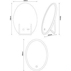 Világítós sminktükör, LED, akkumulátoros, kerek, AVIDE