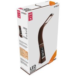 Asztali LED lámpa, kijelzős, 6W, 5000K, AVIDE, barna Iroda üzemeltetés, munkavédelem Avide